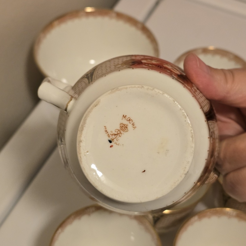 Vintage Fenton Mocha 3326 Bone China Fenton England 8 Piece Tea Set - Picture 11 of 16